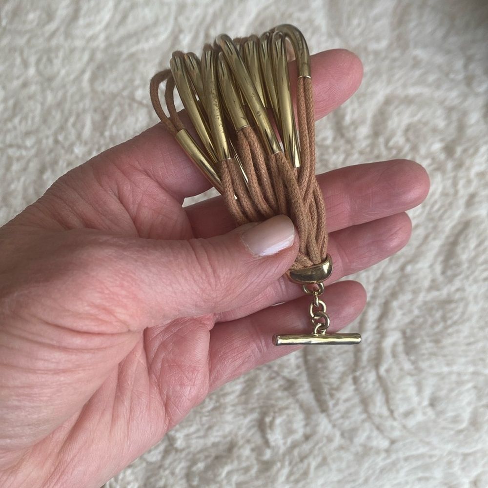 Bella & Jack Casually Elegant Gold and Tan Bracelet - Picture 9 of 9